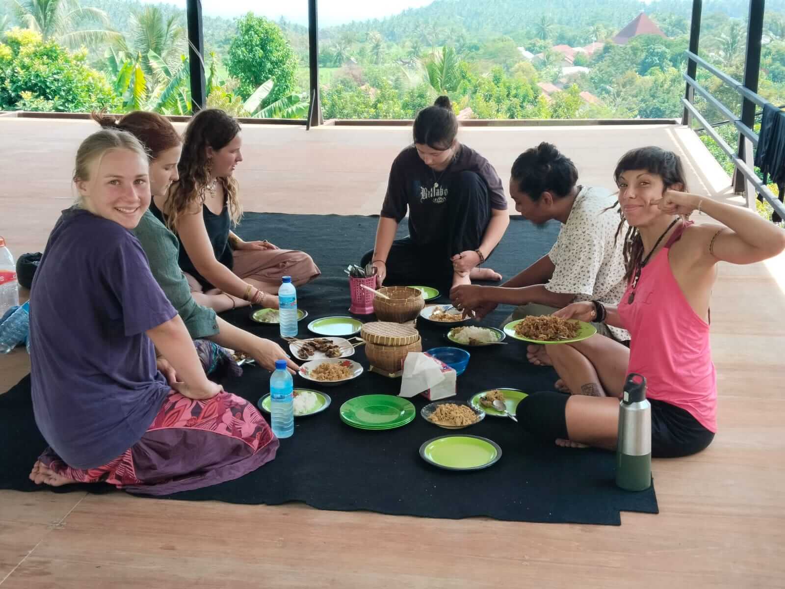 Restaurant seating with jungle view